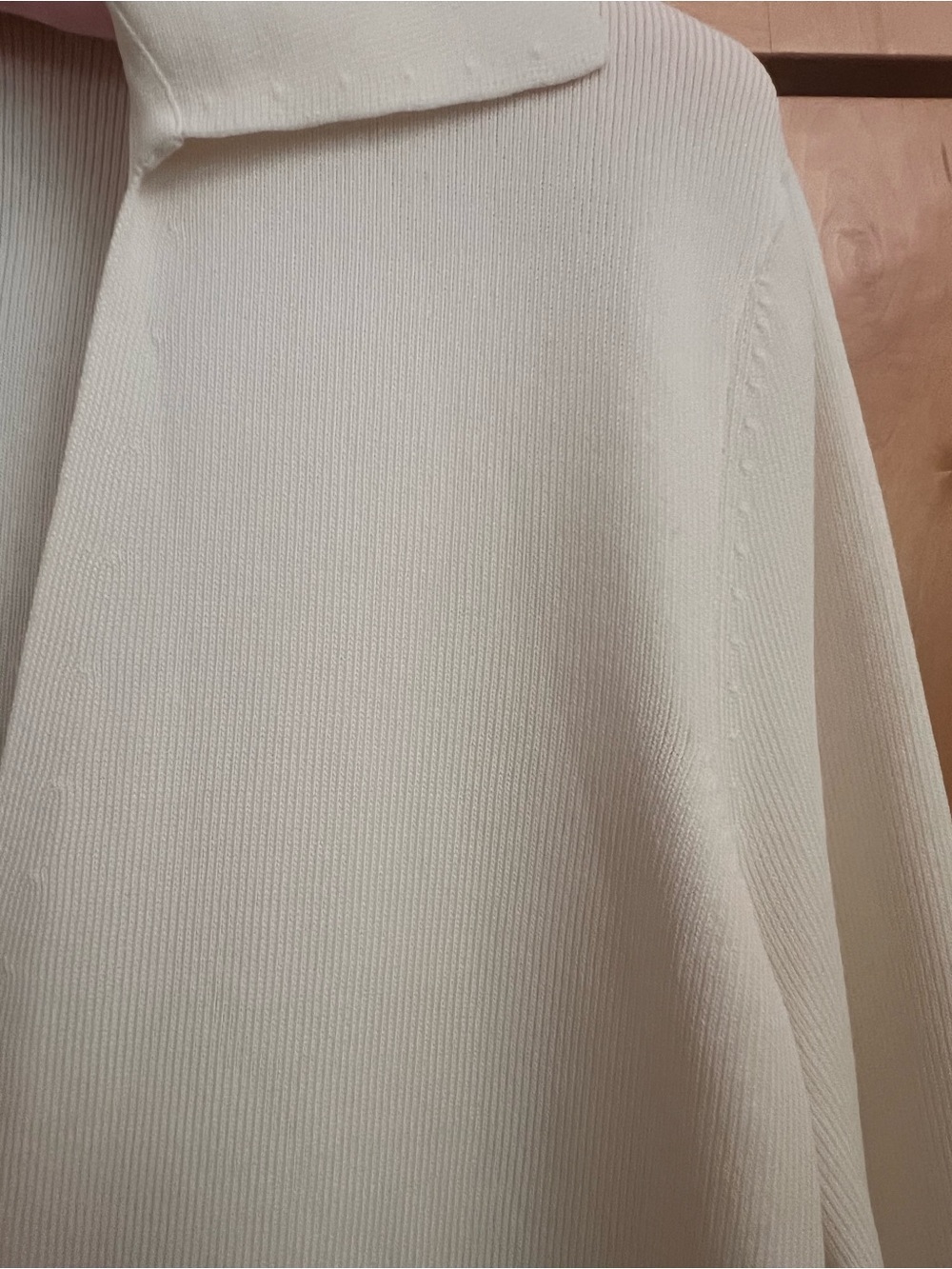 Talbots Cream Button-Front Collared Knit Cardigan Medium - Picture 4 of 8